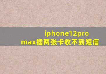 iphone12pro max插两张卡收不到短信